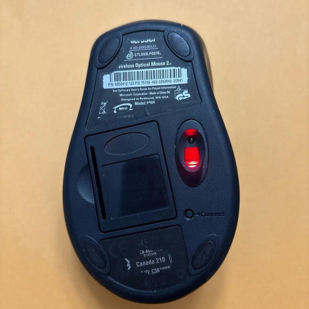 Microsoft Wireless Optical Mouse 2.0 Model 1008 Silver - No Receiver TESTED